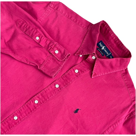 Polo Shirt XL Vintage 90s Ralph Lauren PRL Small Pony Button Up Collared‎ Cotton - Picture 1 of 8